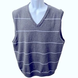 George, Striped V-Neck Sweater Vest, XL